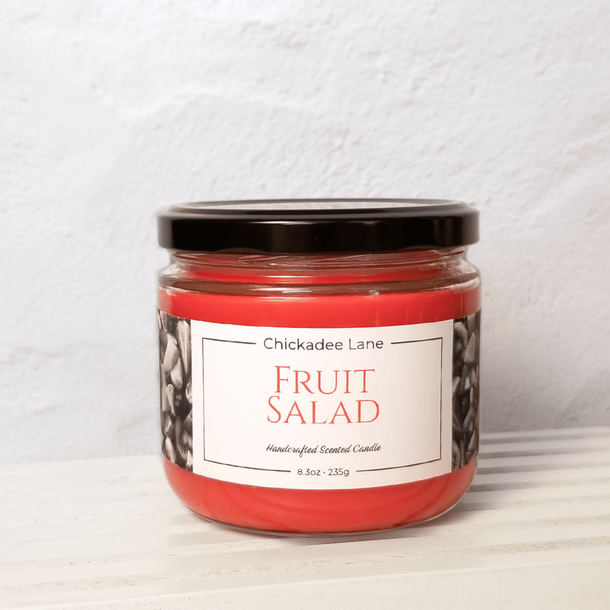 Head first image of the fruit salad candle.