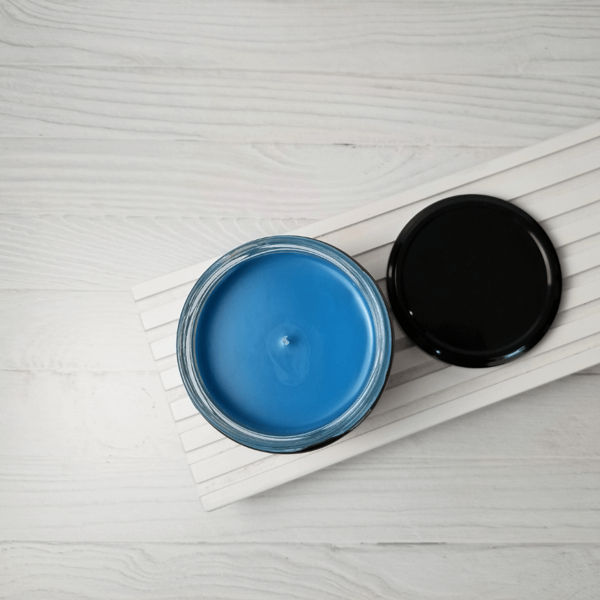 Top-down view of the Rocket Popsicle candle.