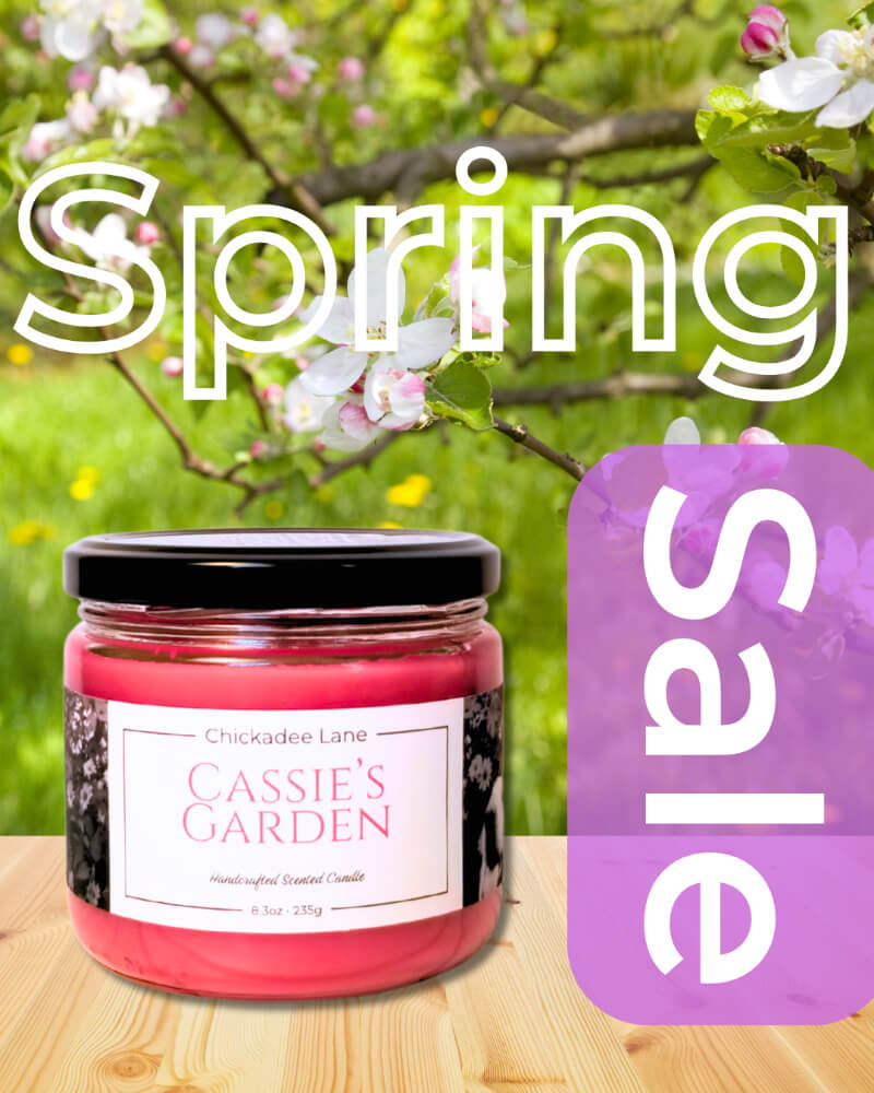 Spring candles on sale.