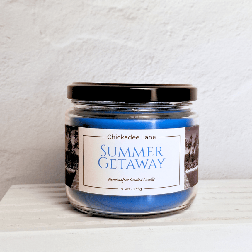 Product photo for Summer Getaway candle.
